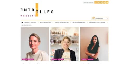 Aperçu de Entre'Elles, le webzine dédié à l'entrepreneuriat féminin